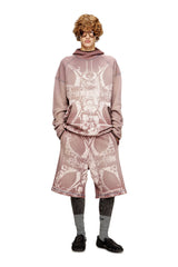 Men's Waffle shorts with medieval print Violet