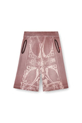 Men's Waffle shorts with medieval print Violet