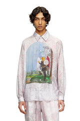 Women's Shirt with medieval print Pink