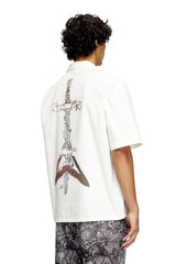 Men's Shirt with sword print White