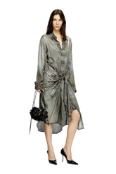 Women's Wrap dress in denim-look viscose Grey