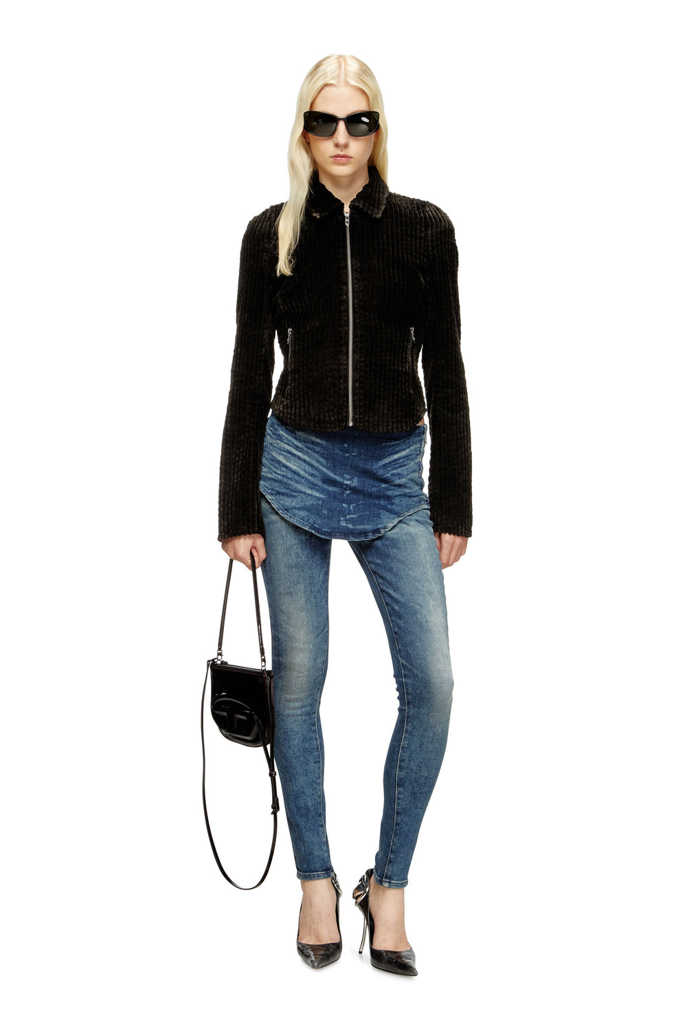 Women's Shirt-jacket in cotton corduroy Brown