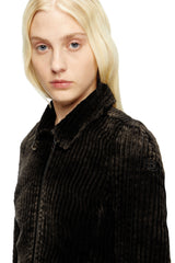 Women's Shirt-jacket in cotton corduroy Brown