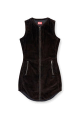 Women's Cotton mini dress with front zipper Black