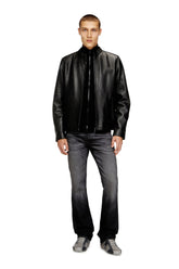 Men's Biker jacket in waxed leather Black