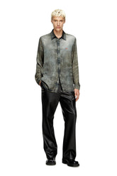 Men's Shirt in denim-look viscose Black
