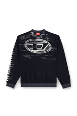 Men's Cotton sweatshirt with Oval D print Blue