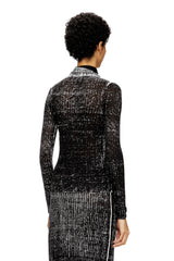 Women's Keyhole neck-tie jumper in linen Black