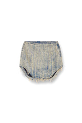 Women's Denim mini skirt with raw edge details Blue