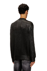 Men's Cable-knit jumper with shiny effect Black