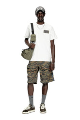 Men's T-shirt with camo logo patch White