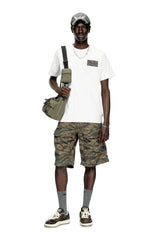 Men's T-shirt with camo logo patch White