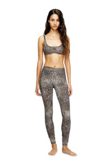 Women's Leopard print nylon sports bra Brown