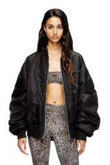 Women's Leopard print nylon sports bra Brown