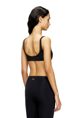 Women's Sports bra with cut-out logo Black