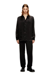 Men's Cupro shirt with embroidered logo Black