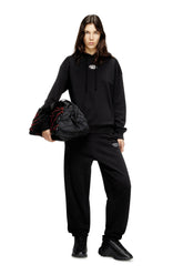 Women's Hoodie with metal-effect Oval D logo Black