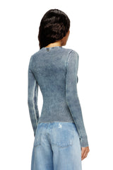 Women's Denim-yarn jumper with shiny effect Blue