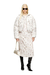 Women's Padded jacket with cat print White