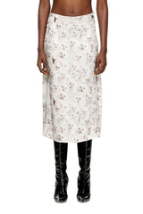 Women's Midi skirt in viscose with all-over print White