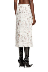 Women's Midi skirt in viscose with all-over print White
