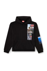 Men's Hoodie with logo photo patches Black