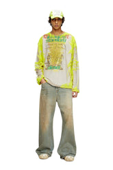 Women's Long-sleeve nylon T-shirt with lyrics print Pink