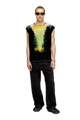 Women's Sleeveless T-shirt with lyrics print Black