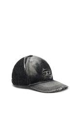 Men's Baseball cap in destroyed denim Black
