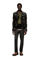 Men's Henley top in treated wide-rib jersey Green