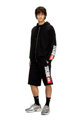 Men's Fleece shorts with maxi logo patch Black