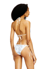 Women's Bikini top with houndstooth graphic print White