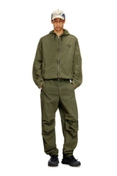 Men's Hooded zip-up jacket in cotton poplin Green