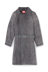 Women's Trench coat in patterned denim Grey