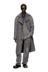 Women's Trench coat in patterned denim Grey