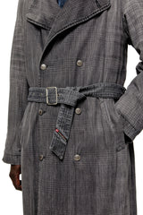 Women's Trench coat in patterned denim Grey