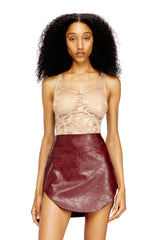 Women's Nylon bodysuit with lace design Black