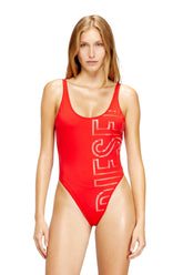 Women's Swimsuit with logo print Red
