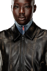 Women's Bomber vest with distressed effect Brown