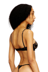 Women's Underwire bra in nylon lace Beige