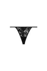 Women's Thong in nylon lace Black