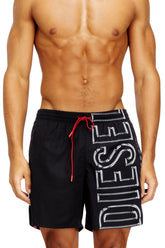 Men's Swim shorts with oversized logo print Red