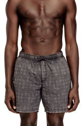Men's Swim shorts with faded houndstooth pattern Grey