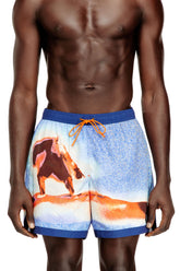 Men's Swim shorts with all-over surfboard print Blue
