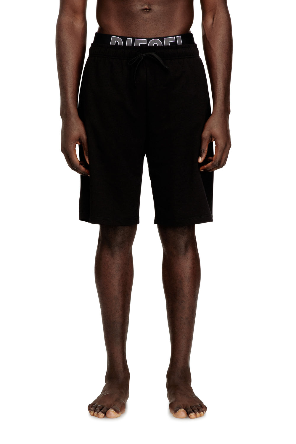 Men's Cotton lounge shorts with Diesel logo Black