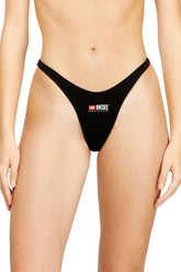 Women's 3-pack of stretch cotton thongs with logo Black