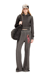 Women's Hoodie with rhinestone detailing on the back Grey