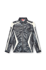 Men's Printed viscose shirt with front zip closure Multicolor