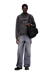 Men's Cotton hoodie with D appliqué Grey