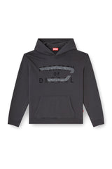 Men's Cotton hoodie with D appliqué Grey